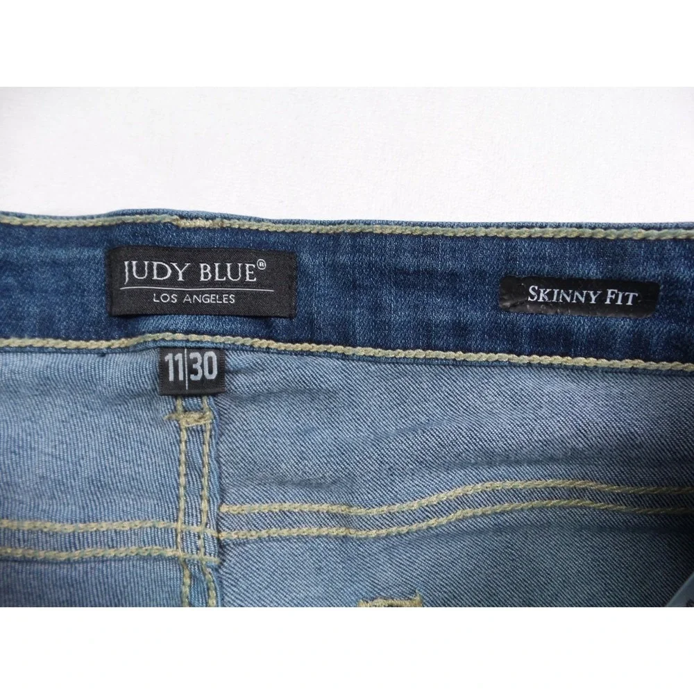 Judy Blue‎ Jeans Womens Size 11/30 Blue Denim Janette Camo Patch Skinny Fit